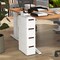 Costway 1/2 PCS 4-Drawer Narrow Rolling Storage Cabinet with Pull Handles Built-in Wheels